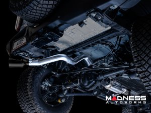 Ford Bronco Performance Exhaust System - Cat Back - Single Rear Exit - AWE - Black Tip w/ Bash Guard